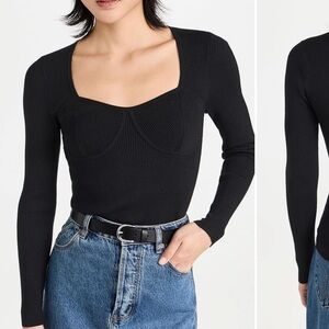 NWT Madewell Wide Rib Sweater Top in Black Size XS‎